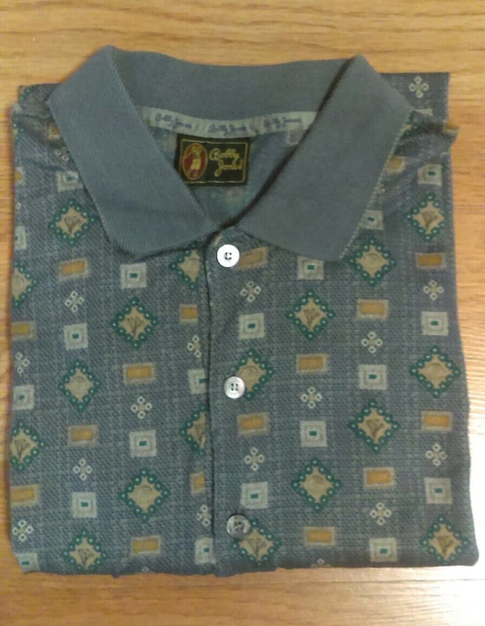 ⛳Bobby Jones Gray Multicolored Patterned Golf Polo Short Sleeve Shirt Size XL